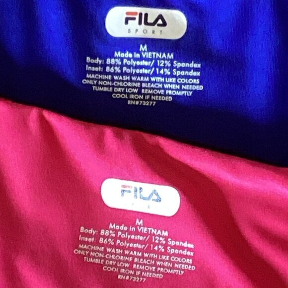 Bundle of 2 FILA Performance Sport Short Sleeve V-Neck Tops Womens Sz M  #82G - Picture 9 of 9